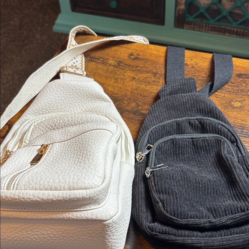 Stylish White and Gray Women's Backpack Set